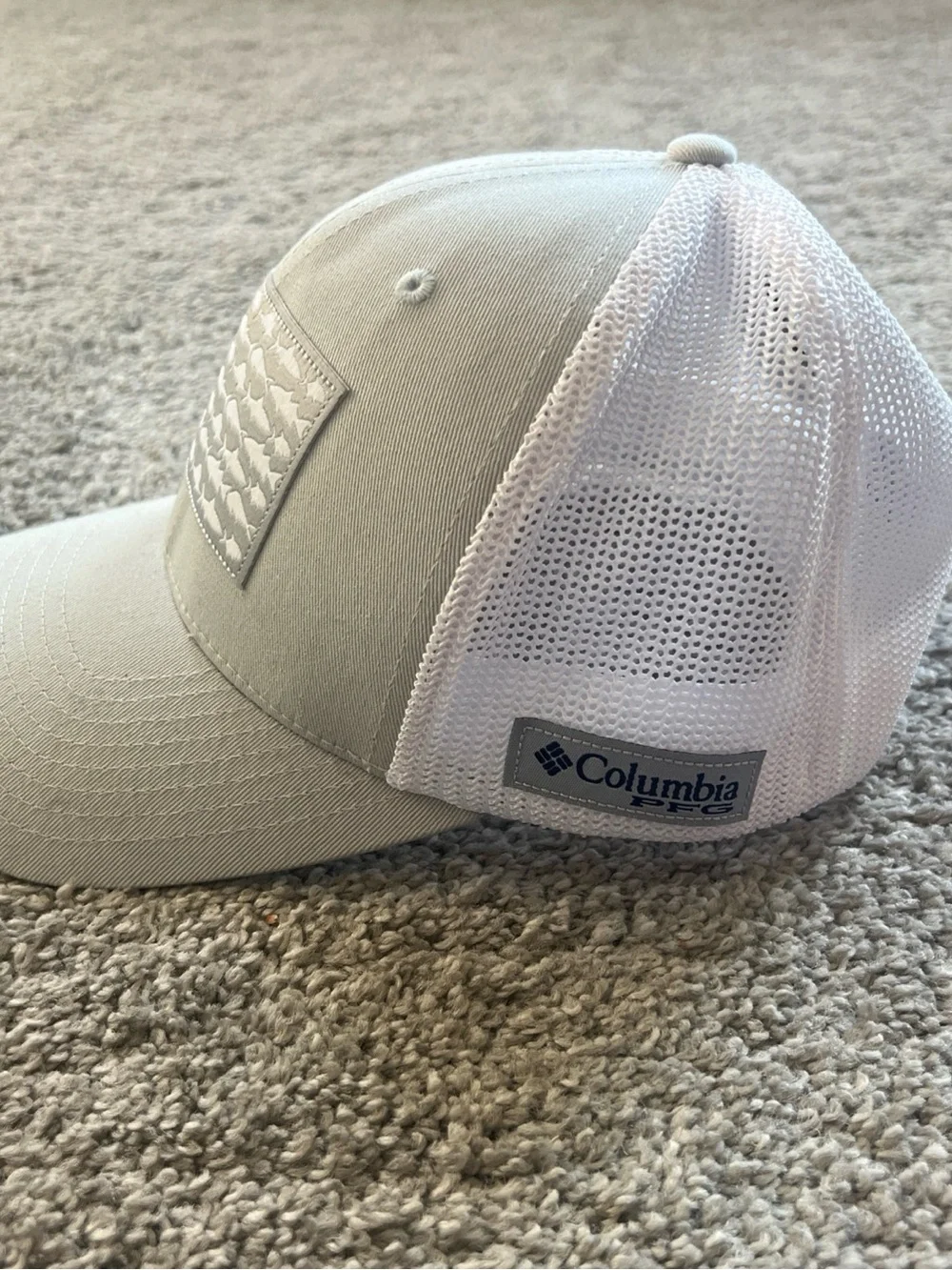 Columbia White Mesh Flexfit Hat